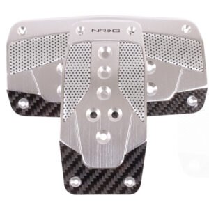 NRG Aluminum Sport Pedal A/T - Silver w/Black Carbon