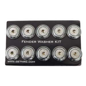 NRG Fender Washer Kit w/Rivets For Plastic (Gunmetal) - Set of 10