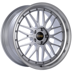 BBS LM 20x8.5 5x120 ET32 Diamond Silver Center Diamond Cut Lip Wheel -82mm PFS/Clip Required