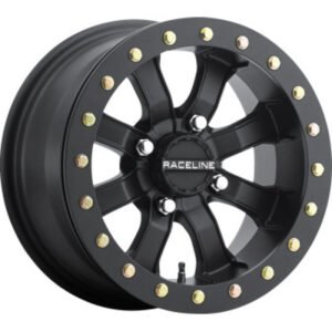 Raceline A71B Mamba 14x7in / 4x137 BP / 6+1 0mm Offset / 110.18mm Bore - Satin Black Beadlock Wheel