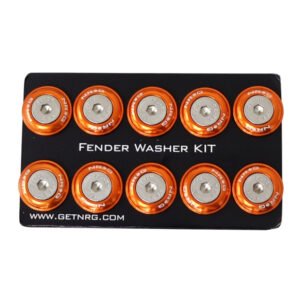 NRG Fender Washer Kit w/Rivets For Plastic (Orange) - Set of 10