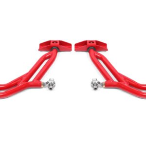 BMR 10-14 Ford Mustang Adj. Lower A-Arms Delrin/Rod End w/ 19mm STD. Ball Joint - Red