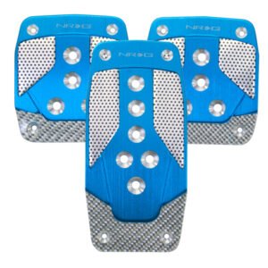 NRG Aluminum Sport Pedal M/T - Blue w/Silver Carbon