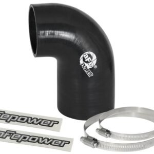 aFe Magnum FORCE CAI Univ. Silicone Coupling Kit (3in. ID to 2.5in. ID) 90 Deg. Elbow Reducer - Blk