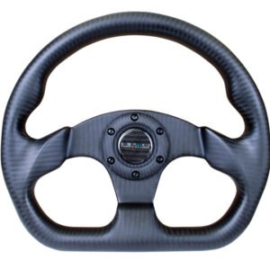 NRG Carbon Fiber Steering Wheel (320mm) Flat Bottom Matte Black Carbon