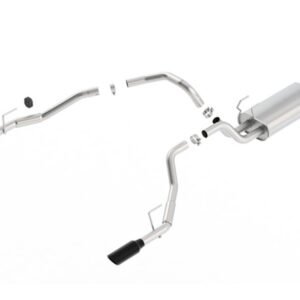 Borla 09-17 Ram 1500 5.7L V8 5in Single Tip Black Chrome Cat-Back Touring Exhaust Through Bumper