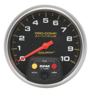 Autometer Pro-Comp 5 inch 10K RPM with Peak Memory  In-Dash Tachometer