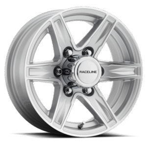 Raceline 810S Stylus 16x6in / 8x165.1 BP / 0mm Offset / 4.90mm Bore - Silver & Machined Wheel