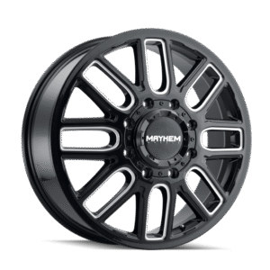 Mayhem 8107D Cogent Dually 20x8.25 / 8x200 BP / 115mm Offset / 142mm Hub Black w/Milled Spokes Wheel