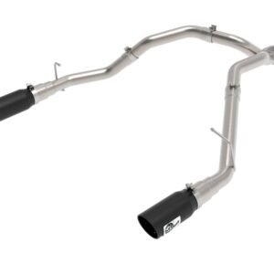 aFe Large Bore-HD 3 IN 409 Stainless Steel DPF-Back Exhaust System w/Black Tip RAM 1500 20-21 V6-3.0