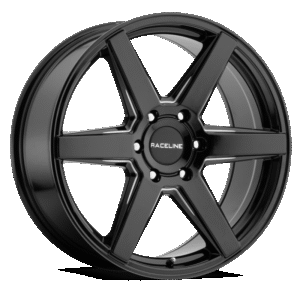Raceline 156B Surge 16x6.5in / 5x130 BP / 45mm Offset / 84.1mm Bore - Black & Milled Wheel