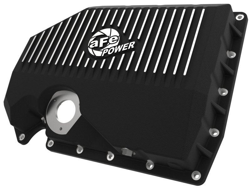 aFe 05-19 VW 1.8L/2.0L w/ Oil Sensor Engine Oil Pan Black POWER Street Series w/ Machined Fins
