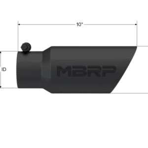 MBRP Universal Tip 4in OD 3in Inlet 10in Length Dual Wall Angled End Black