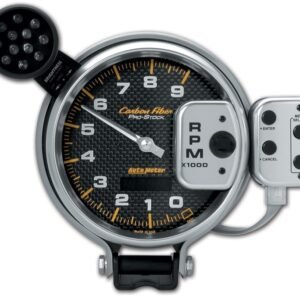 Autometer Tachometer 0-9000 RPM Carbon Fiber Pro-Stock Pedestal w/ Super Lite & Peak Mem 5in (127mm)