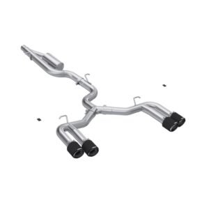 MBRP 22-24 Audi S3 2.0L Armor Pro T304 SS 3in Cat-Back Quad Split Rear Exhaust w/ Carbon Fiber Tips