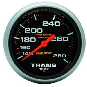 Autometer Liquid Filled Mechanical 66.7mm 140-280 deg F Termperature Gauge Includes 8 ft Tubing