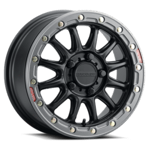 Raceline A14GR Alpha 15x7in/5x114.3 BP/53mm Offset/68mm Bore - Gunmetal & Red Ring Beadlock Wheel