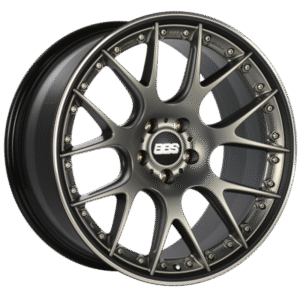 BBS CH-RII 21x9 5x108 ET45 PFS Platinum Center Black Rim SS Rim Protector Wheel w/Motorsport Etching