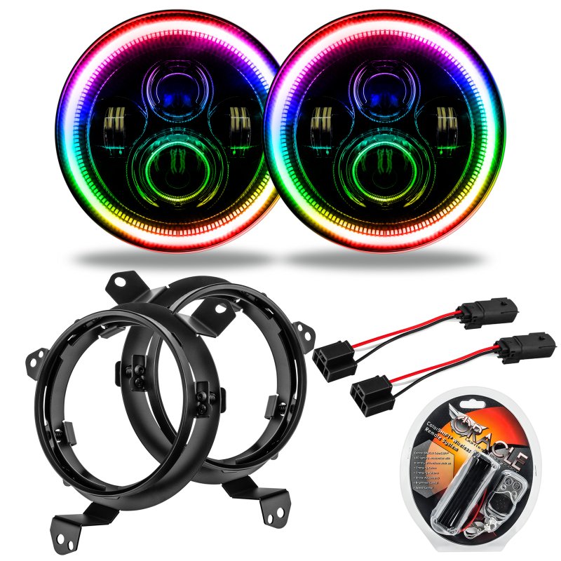 Oracle Jeep Wrangler JL/Gladiator JT 7in. High Powered LED Headlights (Pair) ColorSHIFT