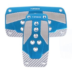 NRG Aluminum Sport Pedal A/T - Blue w/Silver Carbon