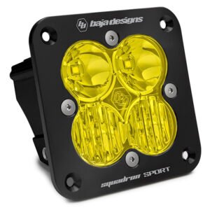 Baja Designs Squadron Sport Driving/Combo Pattern Flush Mount Black LED Light Pod - Amber