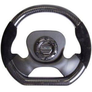 NRG Carbon Fiber Steering Wheel (320mm) CF Center Plate & Two-Tone Carbon w/Suede Trim Handles