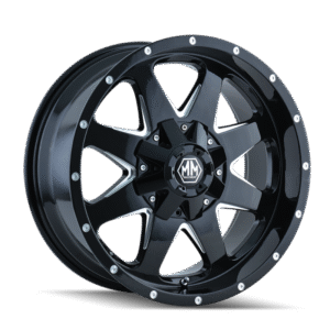 Mayhem 8040 Tank 20x9 / 5x114.3 BP / -12mm Offset / 87mm Hub Black w/ Milled Spokes Wheel