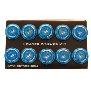 NRG Fender Washer Kit w/Color Matched M6 Bolt Rivets For Plastic (Blue) - Set of 10