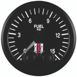 Autometer Stack 52mm 0-15 PSI 1/8in NPTF Male Pro-Control Fuel Pressure Gauge - Black
