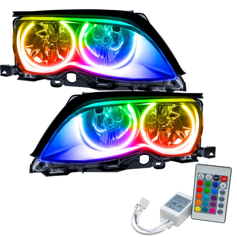 Oracle 02-05 BMW 3 Series SMD HL - Black - ColorSHIFT w/ Simple Controller