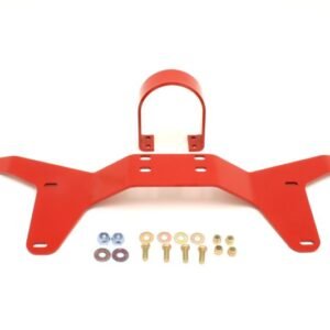 BMR 05-14 S197 Mustang Rear Tunnel Brace w/ Rear Driveshaft Safety Loop - Red