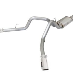 aFe MACHForce XP Exhaust 3in SS Dual Side Exit CB w/ Polish Tips 15 Ford F150 Ecoboost V6-2.7L/3.5L