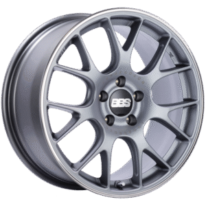 BBS CH-R 18x8.5 5x112 ET38 Satin Titanium Polished Rim Protector Wheel -82mm PFS/Clip Required