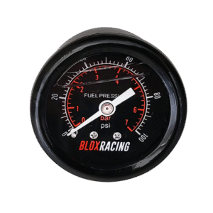 BLOX Racing Liquid-Filled Fuel Pressure Gauge 0-100psi (Black Face)