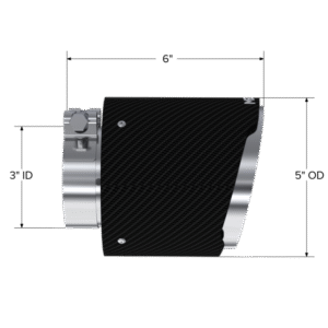 MBRP Universal Carbon Fiber Tip, 3in. ID./5in. OD./ 6.13in L. Angle Cut Dual Wall
