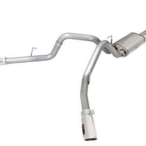 aFe MACHForce XP Exhaust 3in SS Dual Side Ext CB w/ Polished Tips 2015 Ford F150 5.0L V8 CC/SB EC/LB