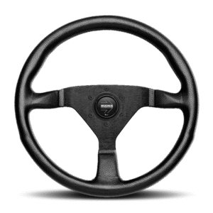 Momo Montecarlo Steering Wheel 350 mm - Black Leather/Red Stitch/Black Spokes