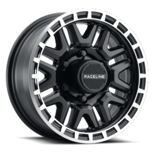 Raceline 953BM Krank 15x6in / 6x139.7 BP / 0mm Offset / 4.25mm Bore - Black & Machined Wheel