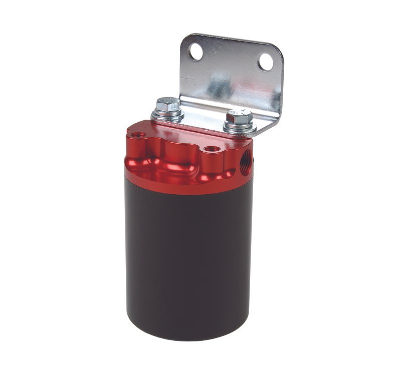 Aeromotive SS Series Billet Canister Style Fuel Filter Anodized Black/Red - 10 Micron Fabric Element