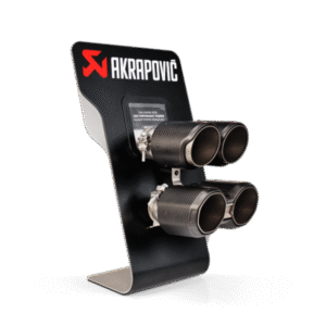 Akrapovic Counter Display with BMW M3/M4 Sample Tail Pipe Sets