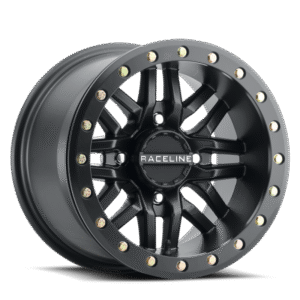 Raceline A91B Ryno 15x7in / 4x156 BP / 10mm Offset / 132.5mm Bore - Satin Black Beadlock Wheel