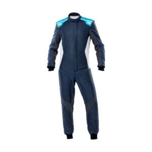 OMP One Evo X Overall Navy Blue/Cyan - Size 64 (Fia 8856-2018)