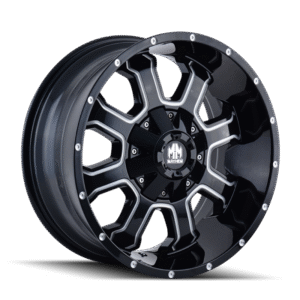 Mayhem 8103 Fierce 17x9 / 6x135 BP / -12mm Offset / 106mm Hub Black w/ Milled Spokes Wheel