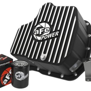 aFe POWER GM Diesel Trucks 01-10 V8-6.6L (td) Pro Series Engine Oil Pan Black w/ Machined Fins
