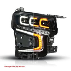 ANZO 21-23 Chevy Tahoe/Suburban LED Light Bar Style Headlights Black w/ Sequential DRL (Right Side)