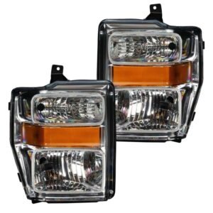 Oracle 08-10 Ford F250 Pre-Assembled Halo Headlights - Chrome Housing - w/ BC1 Cntrl