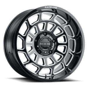 Raceline 955M Warp 20x9in / 8x180 BP / 18mm Offset / 124.2mm Bore - Satin Black & Milled Wheel
