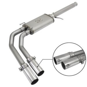 aFe Rebel Series CB 3in Middle Side Exit SS Exht w/Polish Tips 09-16 Chevy Silverado/GMC Sierra 1500