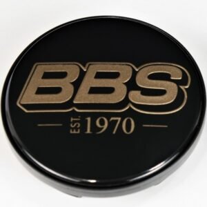 BBS Center Cap 56mm Black/Gold Est. 1970 Anniversary w/BBS Logo (5-Tab)