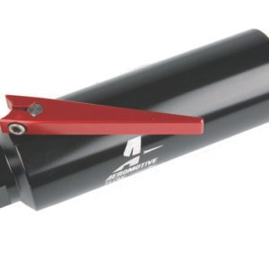 Aeromotive In-Line AN-10 Filter w/Shutoff Valve 100 Micron SS Element - Black Anodize Finish